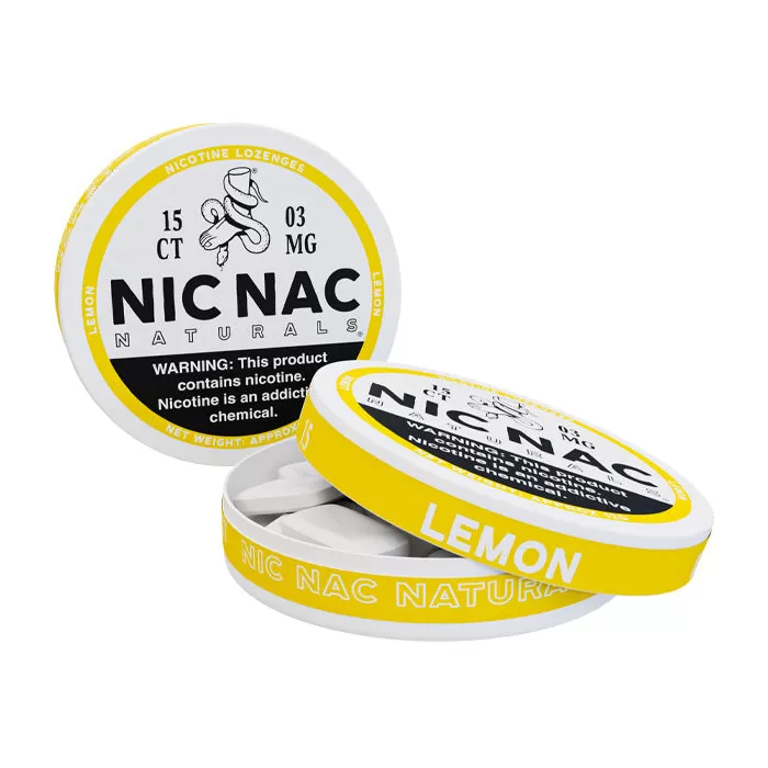 Nic Nac Lemon Nicotine Lozenges - 20 per can - 3 mg - Image 2