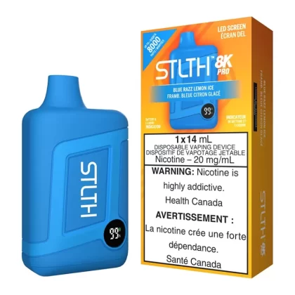 STLTH 8K Pro Disposable Vape Device - Blue Razz Lemon Ice - 20mg/ml