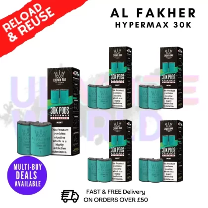 Mint AL Fakher 30K Box Of 5 Replacement Pods