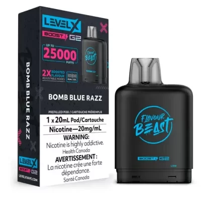 Level X Flavour Beast Boost Pod 20mL – Bomb Blue Razz - Ecigdepot