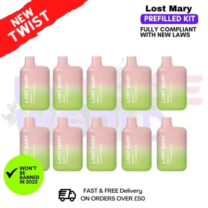 Strawberry Kiwi Lost Mary 600 Puff Bars Pack Of 10