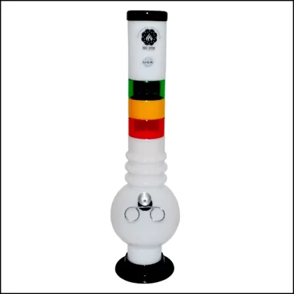 BONG – ACRYLIC – RASTA BUBBLE – 14″ - INHAL'NATION / 14"