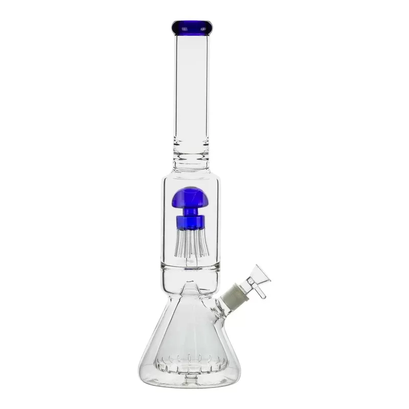 Sprouted Mushroom Perc Bong – 18in - Color#Blue>Green