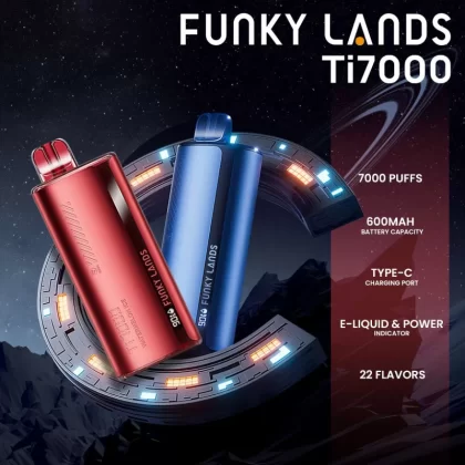 Funky Lands Ti7000 Rechargeable Disposable - Peach Pie