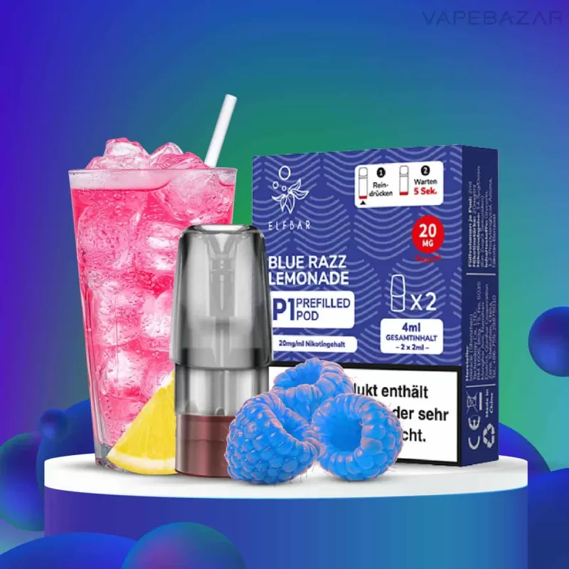 Elf Bar Mate 500 – Blue Razz Lemonade – Prefilled Liquid Pod – 2er Pack - 500 mAh