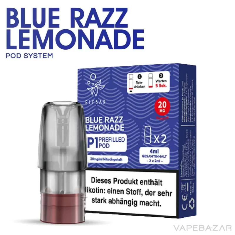 Elf Bar Mate 500 – Blue Razz Lemonade – Prefilled Liquid Pod – 2er Pack - 500 mAh - Image 2