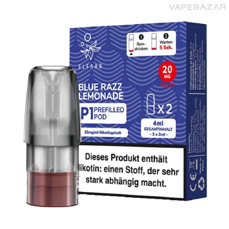 Elf Bar Mate 500 – Blue Razz Lemonade – Prefilled Liquid Pod – 2er Pack - 500 mAh - Image 3