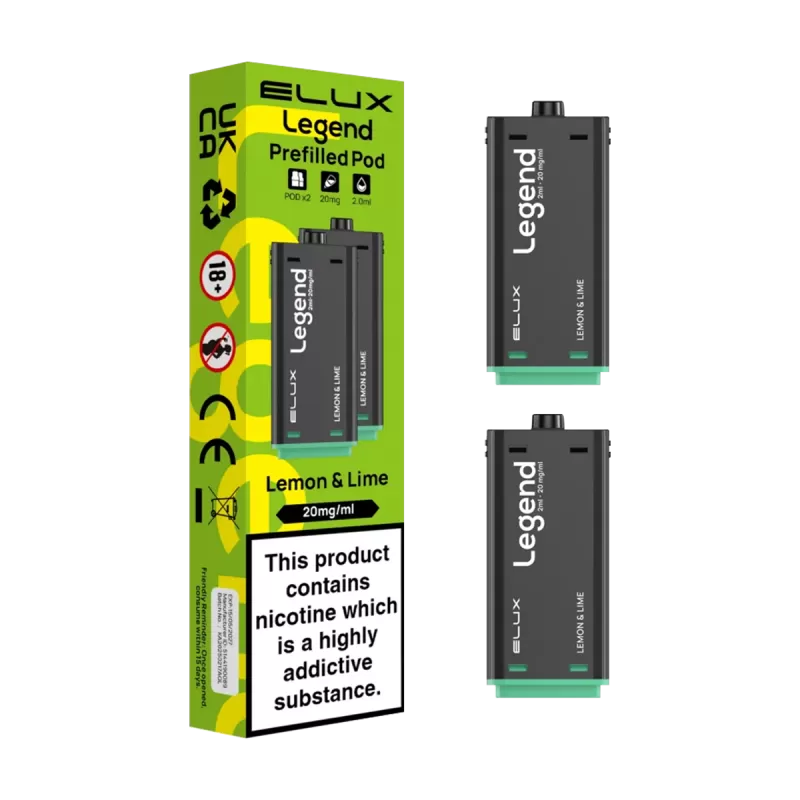 Lemon & Lime Elux Legend 1500 Pods - 20mg - Vape Product