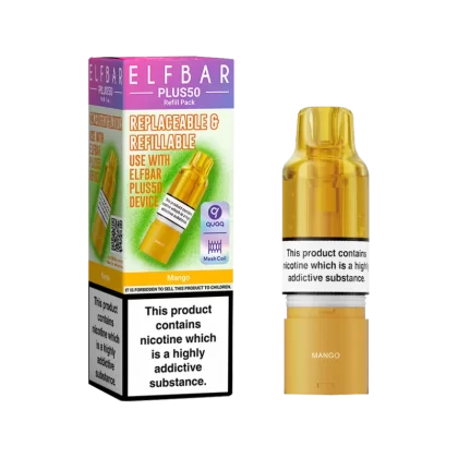 Mango ElfBar Plus 50 Refill Pack - 20mg - Vape Product (7EE96F)