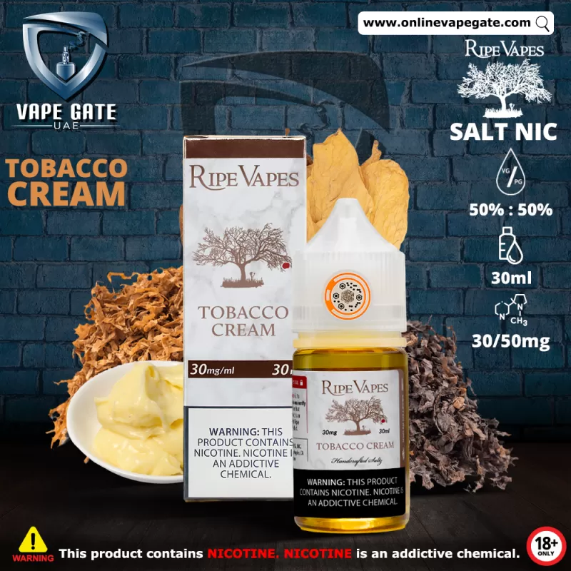 Tobacco Cream 30ml SaltNic by Ripe Vape - 30 mg / 30 ml