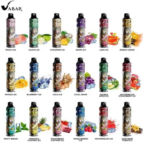VABAR ROBUST DISPOSABLE 2500 PUFFS 5% - flavor#PEACH ICE>DOUBLE APPLE ICE>GUAVA ICE>COLA ICE>MANGO ICE>GRAPE ICE>WATERMELON STRAWBERRY ICE>WATERMELON ICE>COCOPINE ICE>STRAWBERRY CUSTARD>ENER