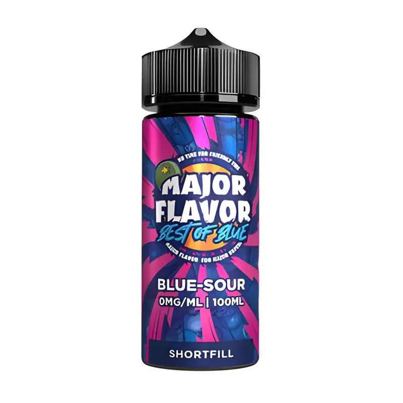 Major Flavor Blue Sour Vape Juice 100ml - Add Nic Shot#0 Nic Shots>1 x 18mg Nic Shot>2 x 18mg Nic Shots