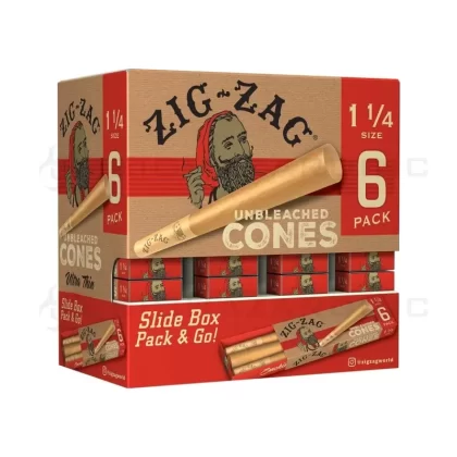 Zig-Zag® | Unbleached Cones 1¼ Size | 84mm – Brown – 36 Count