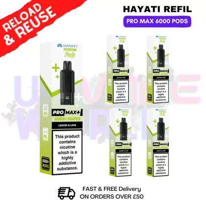 Lemon Lime Hayati ProMax 6K Replacement Pods Box Of 5