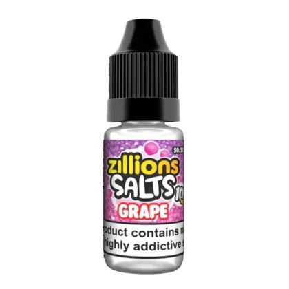 Zillions Salts Grape Nic Salt Vape Juice - 10 Pack - Strength 10mg