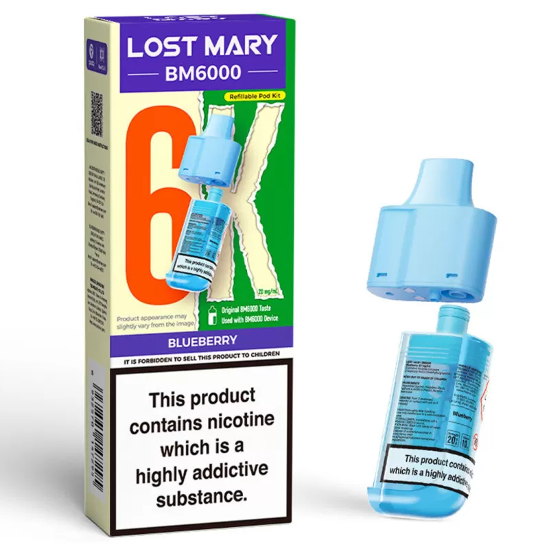 Lost Mary BM6000 Prefilled POD 0mg ZERO - Menthol - Image 2
