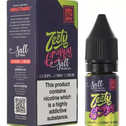 ZESTY GRAPPY NIC SALT BY MONSTA VAPE 2.0% 10ML