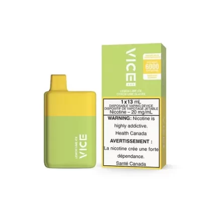 Vice Box Rechargeable Disposable Vape – 6000 Puffs – Lemon Lime Ice