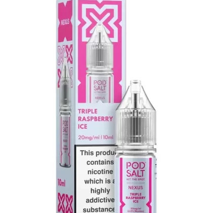 Pod Salt Nexus Triple Raspberry Ice Nic Salt Vape Juice - 20mg