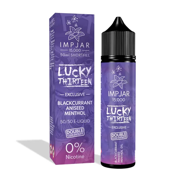 IMP JAR X LUCKY THIRTEEN BLACKCURRANT ANISEED MENTHOL 50ML SHORTFILL E-LIQUID