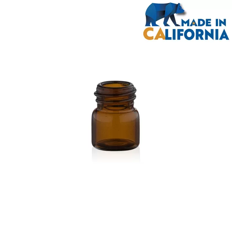 American Glass Vial | Oil Vial 13/425 Thread | 19mm – Amber – 144 Count
