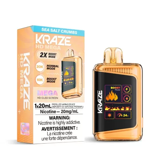 Kraze HD Mega Disposable Vape – 20K Puffs – Sea Salt Crumbs