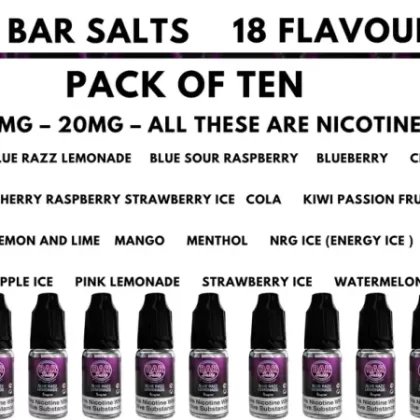 Vampire Vape Bar Salts 18 Flavours 5mg/10mg/20mg Pack of ten