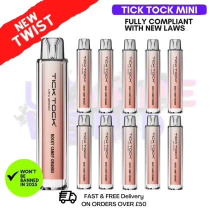 Rocky Candy Orange Tick Tock Mini 2000 Box Of 10