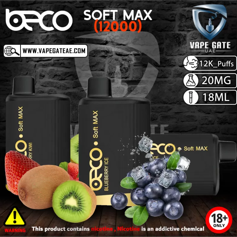 BECO SOFT MAX DISPOSABLE VAPE (12000 PUFFS) - 20 mg / Premium Menthol