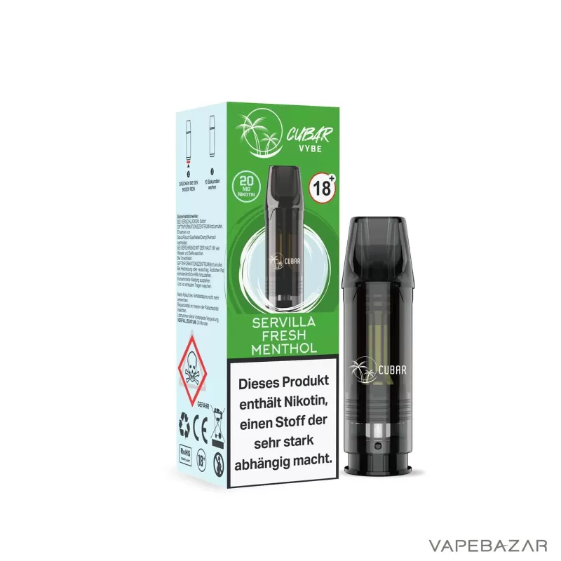 CUBAR Vybe Pod – Servilla Fresh Menthol - Cubar Vybe / 20mg/ml / 2ml / ca. 600 / Propylenglykol / Nikotin / Glycerin / Aromen / Ja / Menthol - Image 3