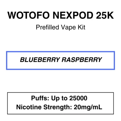 Wotofo – Nexpod 25K – Prefilled Vape Kit – Blueberry Raspberry