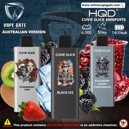 HQD Cuvie Slick Australian Version Disposables Vape (6,000 Puffs) - Strawberry Watermelon / 30 mg
