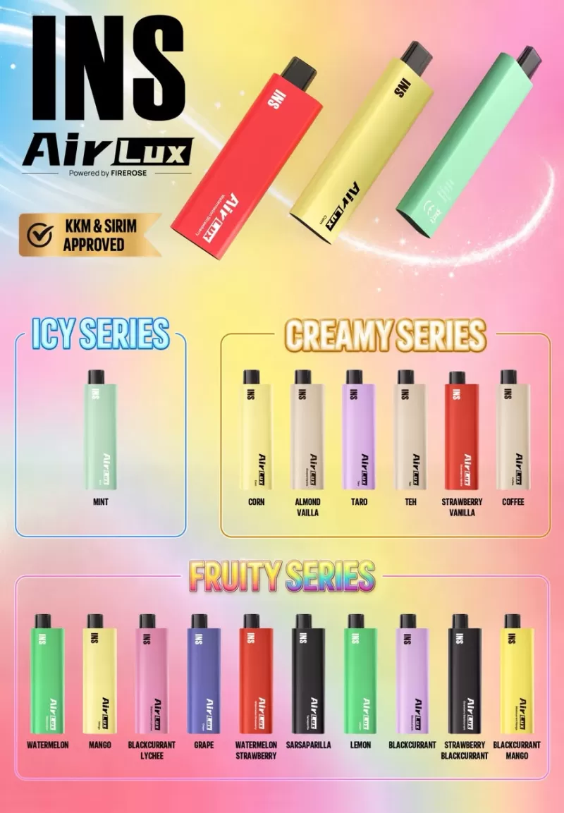 Firerose Ins Air Lux Disposable 3ml - Vapeandgo Com My - Image 3
