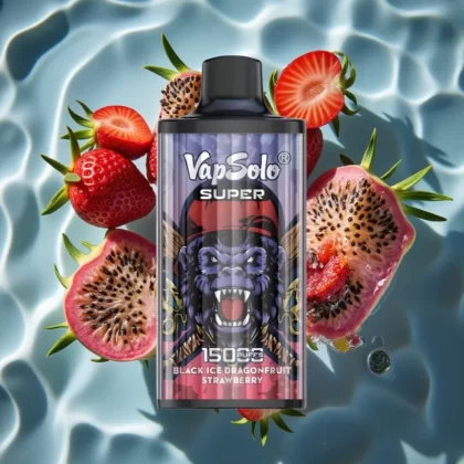 Vapsolo Super 15000 Puffs Black Ice Dragonfruit Strawberry Disposable Vape 40ml 850mAh Type-C - Bangvapeaustralia