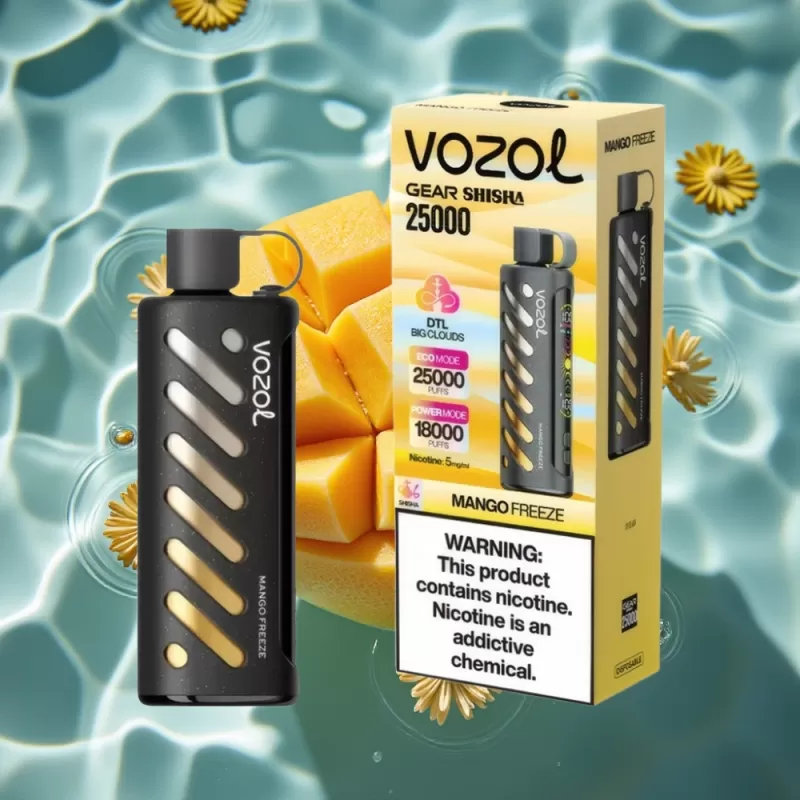 VOZOL Gear Shisha 25000 Puffs Dual Mesh Mango Freeze Disposable Vape with S.i.L.C Tech - Bangvapeaustralia - Image 2