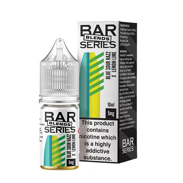Box of 10 – 5mg Bar Series Blends 10ml Nic Salts (50VG/50PG) - Blue Sour Razz X Lemon Lime, Blueberry Ice X Mango Ice; Vape Product (17C459)