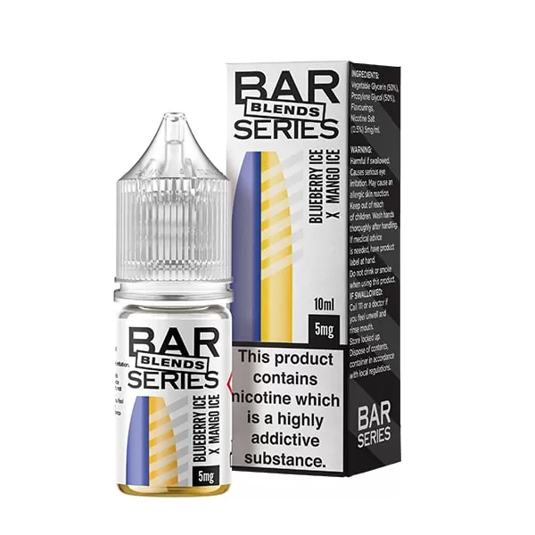 Box of 10 – 5mg Bar Series Blends 10ml Nic Salts (50VG/50PG) - Blue Sour Razz X Lemon Lime, Blueberry Ice X Mango Ice; Vape Product (17C459) - Image 2
