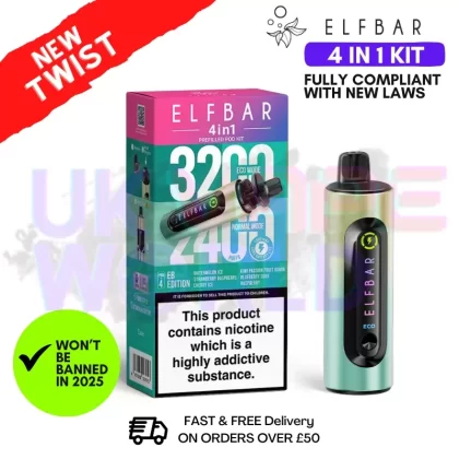 EB Edition Elf Bar 3200 & 2400 Puff (4 in 1) Prefilled Pod Kit