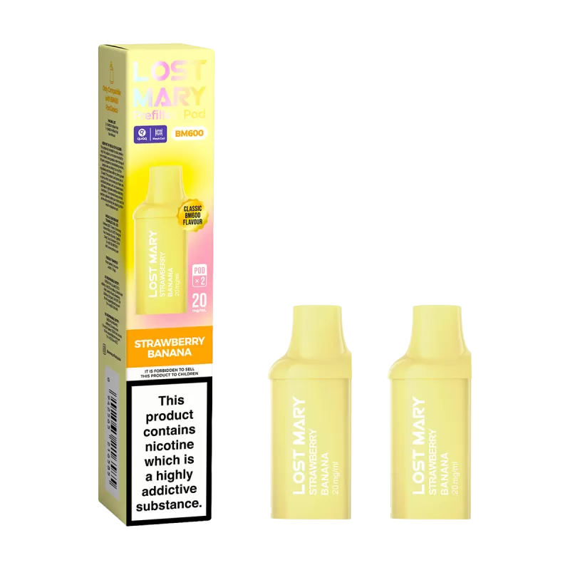 Strawberry Banana Lost Mary BM600 Pods - 20mg - Vape Product