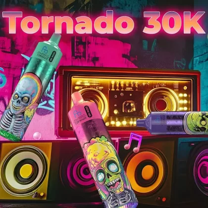 Fumot RandM Tornado 30000 Puffs | music-reactive lights, mesh coil, rechargeable bulk disposable vape - Aiviouvapes