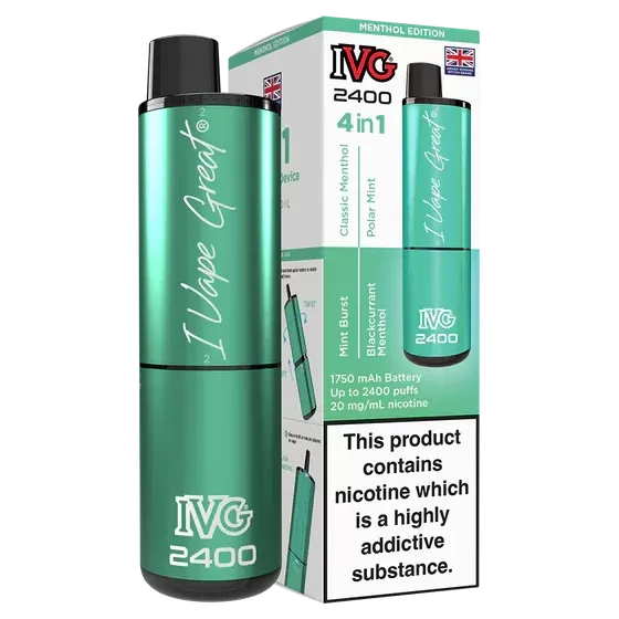 IVG 2400 Rechargeable Vape Menthol Edition