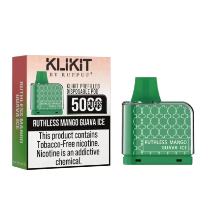 KLIKIT Ruthless Mango Guava Ice Disposable Vape 50mg – 5000Puffs – Non Refillable Pod