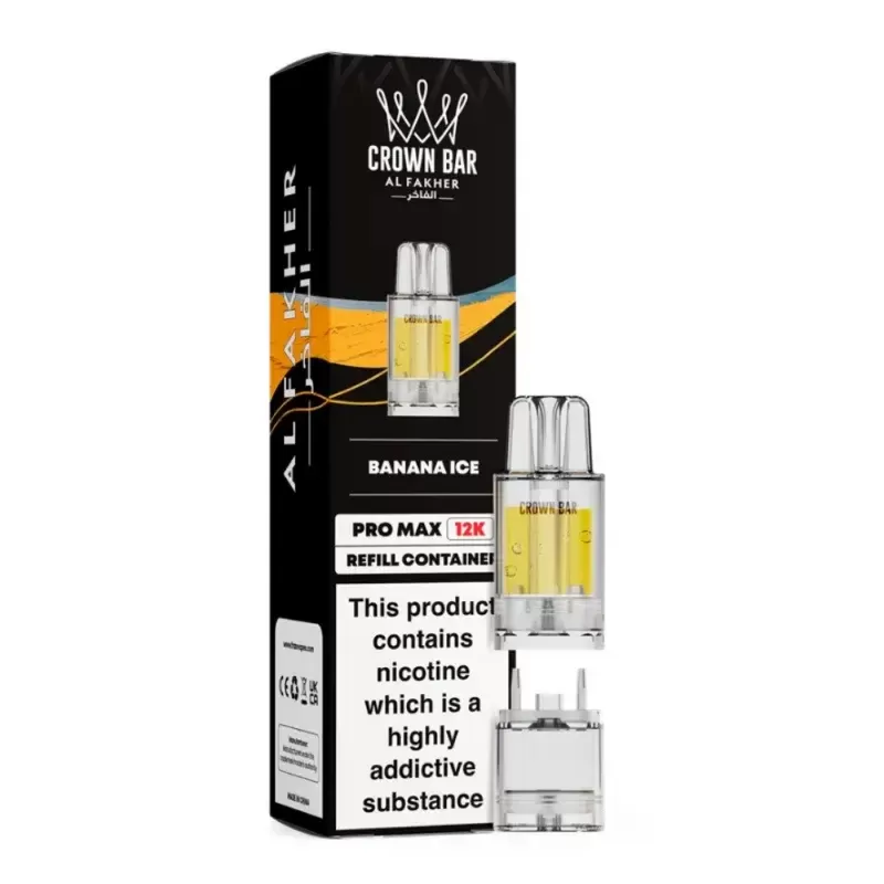 Al Fakher Crown Bar Pro Max 12K Prefilled Pod Banana Ice - Nicotine Strength#20mg (54A65C) (54A65C)