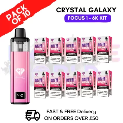 Strawberry Raspberry Ice Crystal Galaxy Focus 6K Kits Box Of 10