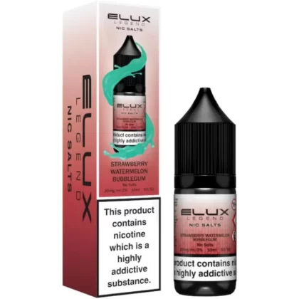 Strawberry Watermelon Bubblegum Nic Salt E-Liquid Legend Series by ELUX (10ml) - 10mg