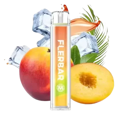 Flerbar – Peach Ice - Flerbar / Ice / Pfirsich / 550 mAh / Propylenglykol / Nikotin-Benzoat / pflanzliches Glycerin / Aromastoffe / Nikotin / 1-Ethylpiperidin-3-ol / 20mg/ml / ca. 600