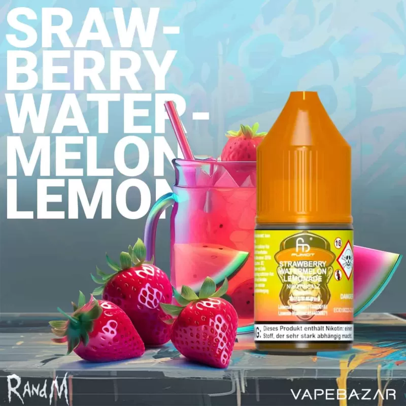 RandM Tornado Liquid – Strawberry Watermelon Lemonade – 20mg/ml Nikotin - Propylenglykol / pflanzliches Glycerin / Aromastoffe / Nikotin / demineralisiertes Wasser / 20 mg/ml / Erdbeere / Wassermelone
