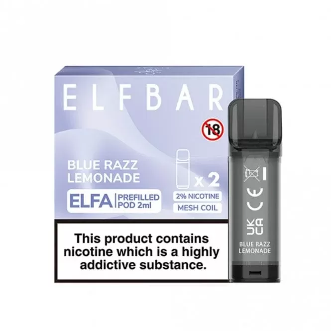 Elf Bar Elfa Blue Razz Lemonade Nic Salt E Liquid Pods – Elfa Series (2 x 2ml)