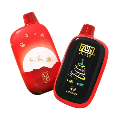 ? Flum Mello Christmas Limited Edition Disposable Vape (15ml, 5% ) - Flavor#Reindeer (Blueberry Mint Pomegranate)>Red Bells (Strawberry Raspberry) (8D3D73)
