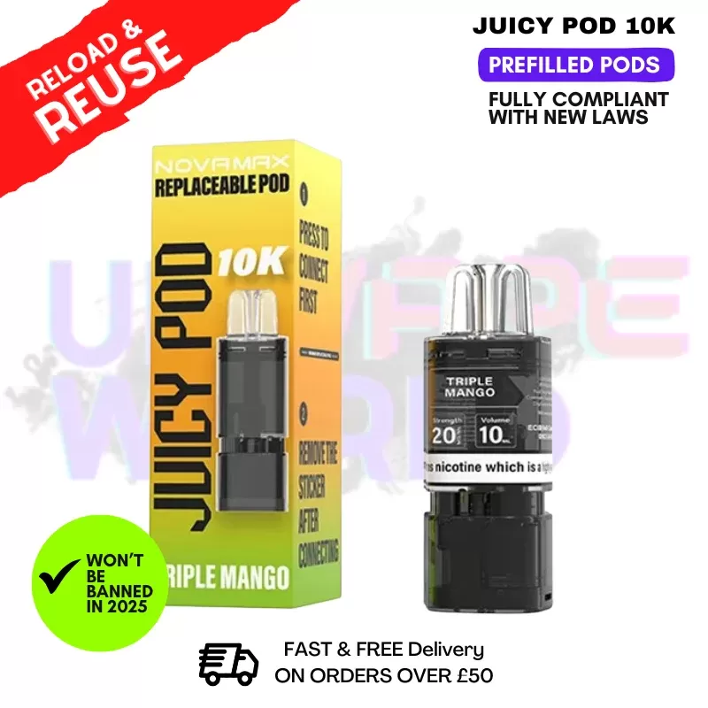 Triple Mango Juicy Pod 10K Replacement Pod 12ML – £2.99